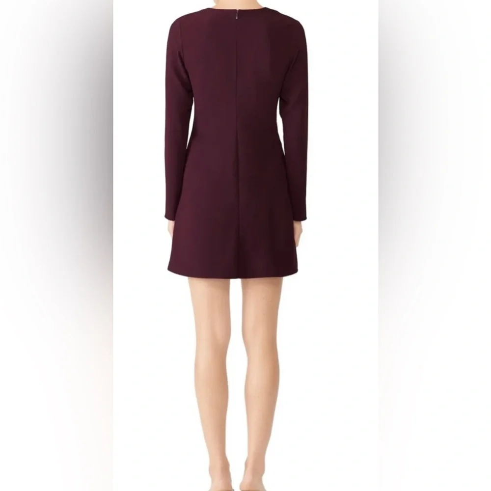 Amanda Uprichard Kenmare Long Sleeve Mini Shift Dress in Purple Plum Size Large - Picture 2 of 11
